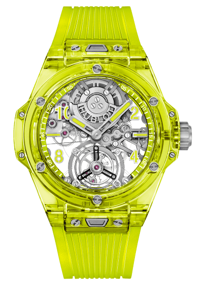 Hublot Big Bang Tourbillon Automatic Yellow Neon Saxem 44 mm in der Version 429.JY.0120.RT