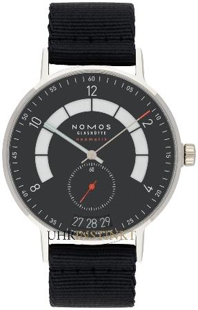 NOMOS Glashuette Autobahn neomatik 41 Datum nachtblau in der Version 1302 mit Saphirglasboden