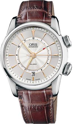 Oris Artelier Alarm in der Version 01 908 7607 4051-Set LS in Edelstahl Armbanduhr mit Wecker