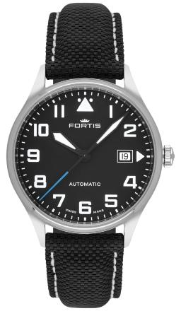 Fortis Pilot Classic Date in der Version F6420008 mit Glasboden