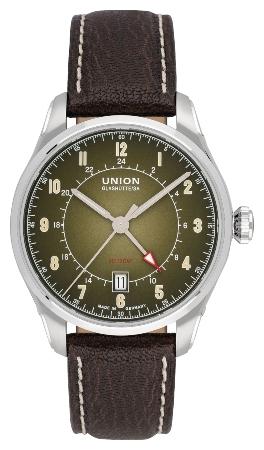 Union Glashuette Belisar Zeitzone in der Version D009-429-16-092-00 Uhr mit zwei Zeitzonen