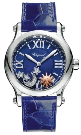 Chopard Happy Sport Sun, Moon and Stars in der Version 278559-3011 in Edelstahl