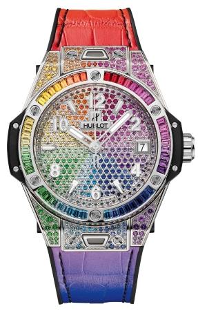 Hublot Big Bang One Click Steel Rainbow 39 mm in der Version 465-SX-9910-LR-0999 regenbogen-uhren-fuer-damen