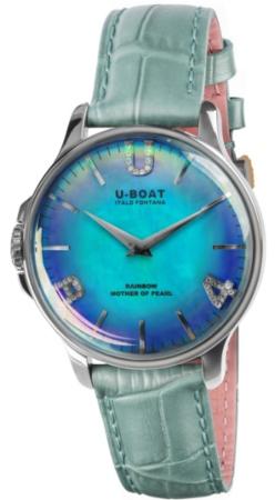 U-Boat Rainbow 38 Blue SS in der Version 8474 made in Italy regenbogen-uhren-fuer-damen