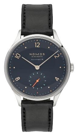 NOMOS Glashuette Minimatik nachtblau in der Version 1205 mit Saphirglasboden