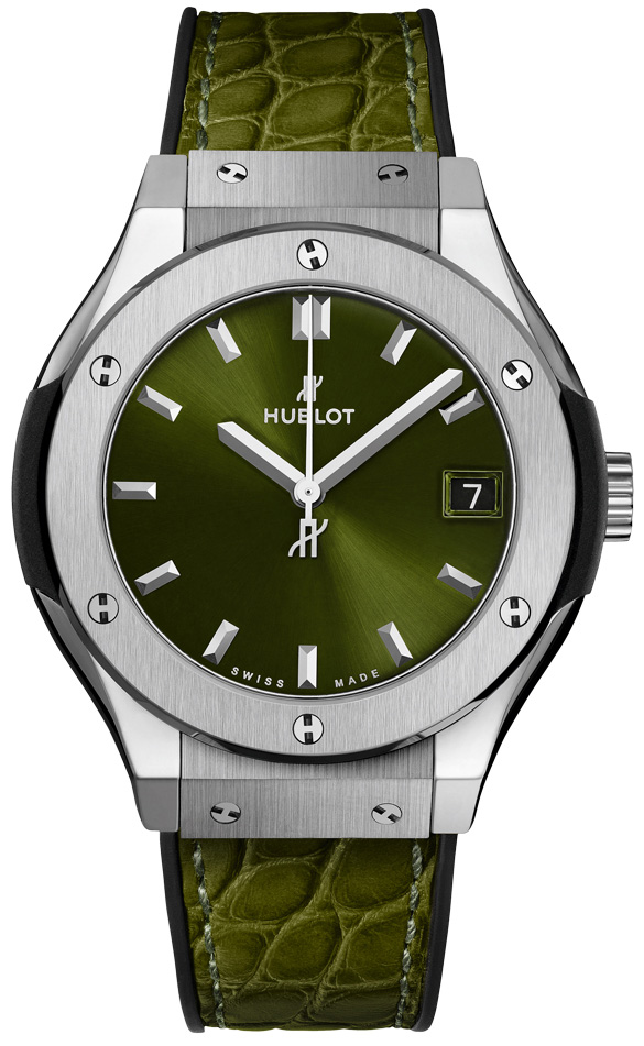 Hublot Classic Fusion Green Titanium 33mm Quarz with reference no. 581.NX.8970.LR