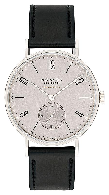 NOMOS Glashütte Tangente neomatik 39 Platingrau in der Version 144 mit Saphirglasboden