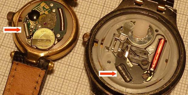 Built-in watch crystals - oscillators in watches