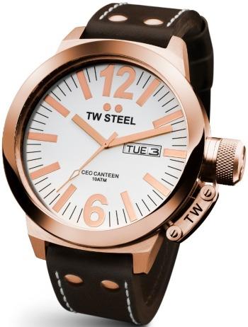 TW-Steel CEO Canteen in der Version TWCE1018 in Edelstahl mit PVD-Beschichtung - Uhrenquarz - Oszillator