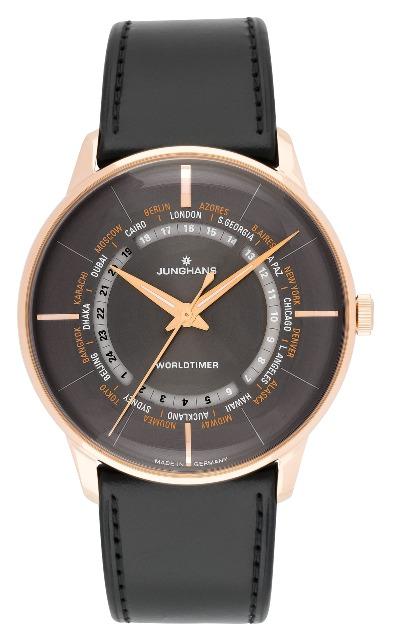 Junghans Meister Worldtimer in der Version 027/5013.00 in Edelstahl mit PDV-Beschichtung und Plexiglas