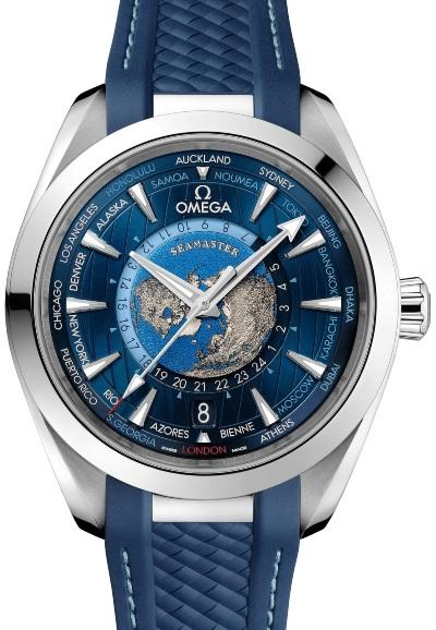 Omega Seamaster Aqua Terra 150M Co-Axial Master Chronometer GMT Worldtimer 43 mm in der Version 220.12.43.22.03.001 - Sportuhren zum Schwimmen 