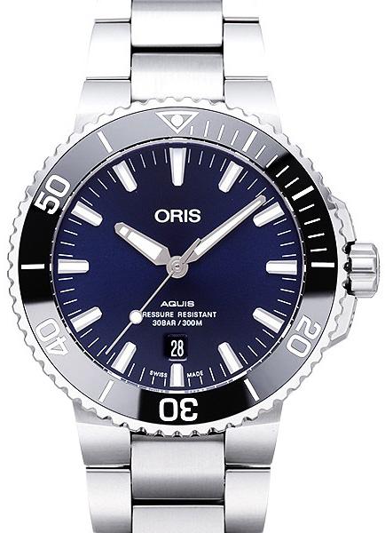 Oris Aquis Date in der Version 01 733 7730 4135-07 8 24 05PEB aus Edelstahl mit Keramik-Lünette