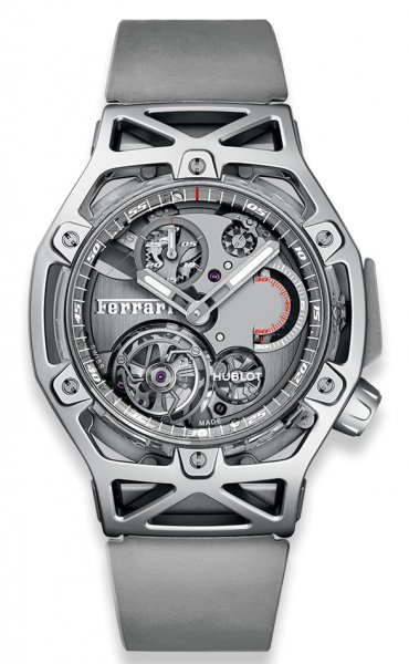 Hublot Kollektion MP Techframe Ferrari Tourbillon Chronograph Sapphire White Gold 45 mm