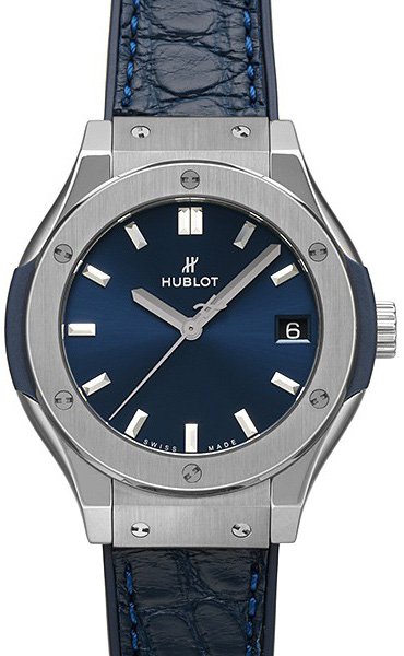 Hublot Classic Fusion 33mm Quarz Titanium Blue