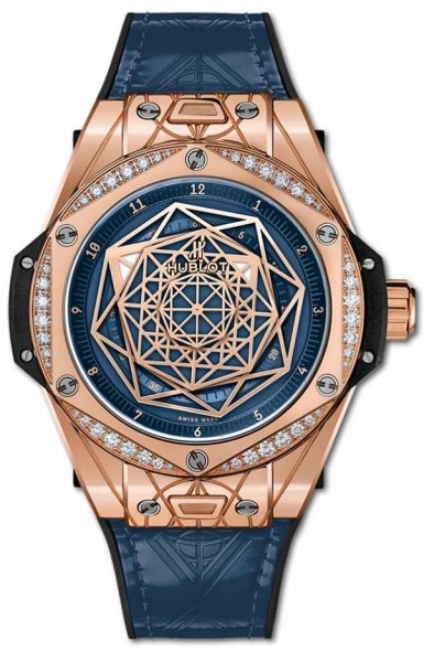 Hublot Big Bang One Click Sang Bleu King Gold Blue Diamonds 39 mm