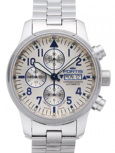Fortis F-43 Flieger Silver Line Chronograph Limited Edition Fortis F-43 Flieger Silver Line Chronograph Limited Edition