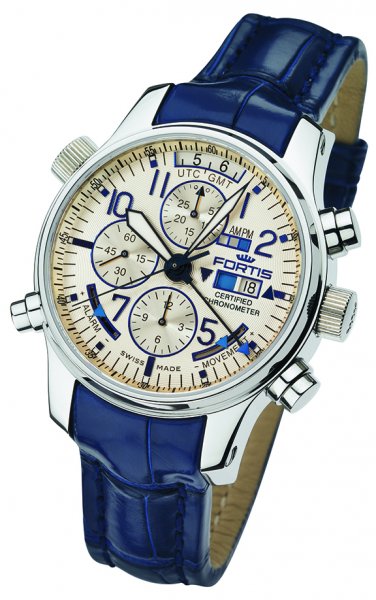 Fortis F-43 Flieger Silver Line Chronograph Alarm GMT Limited Edition Fortis F-43 Flieger Silver Line Chronograph Alarm GMT Limited Edition