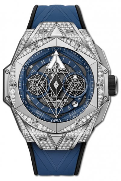 Hublot Big Bang Unico Sang Bleu II Titanium Blue Pave 45 mm