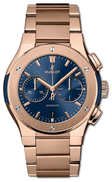 Hublot Classic Fusion Chronograph King Gold Blue Bracelet 42 mm