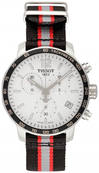Tissot Quickster Chronograph NBA Houston Rockets Special Edition White Dial Two Tone NATO Strap Watch for Men - T095.417.17.037.12
