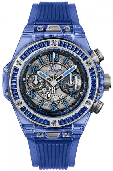 Hublot Big Bang Unico Blue Sapphire Baguettes 45mm Automatic Chronograph